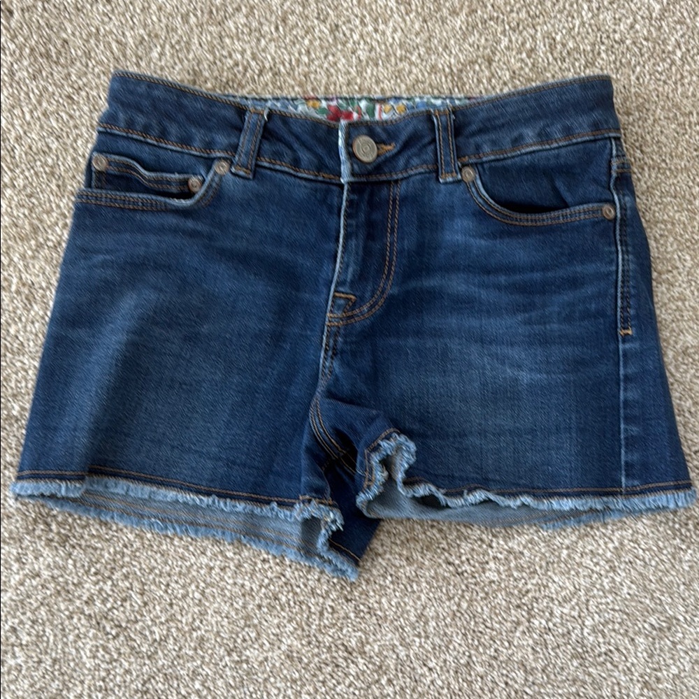 Girl’s Dark Blue Denim Cutoff Shorts